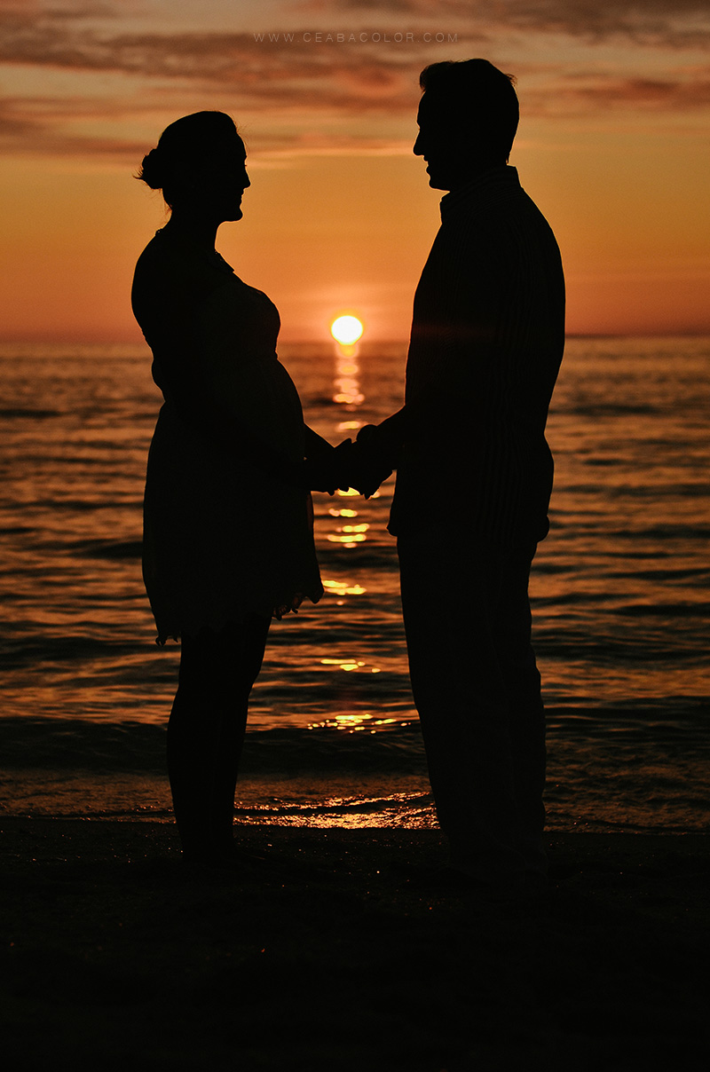 shangri-la boracay maternity beach sunset silhouette indian pregnant
