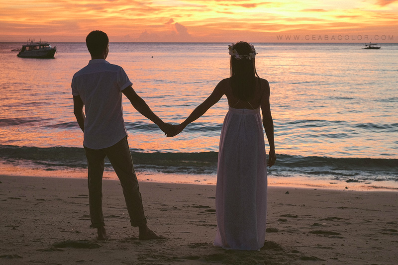 intimate boracay beach wedding russian sunset