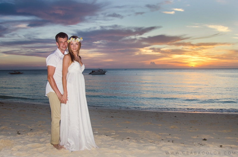 intimate boracay beach wedding russian sunset