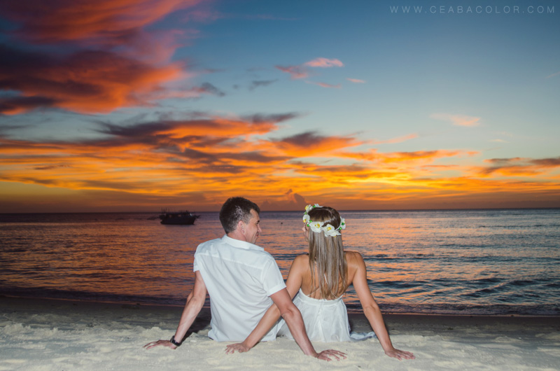 intimate boracay beach wedding russian sunset sky