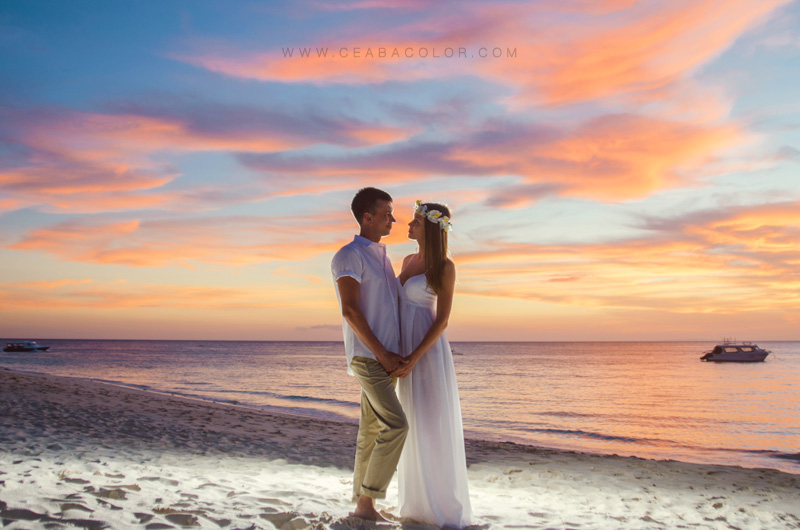 intimate boracay beach wedding russian sunset sky